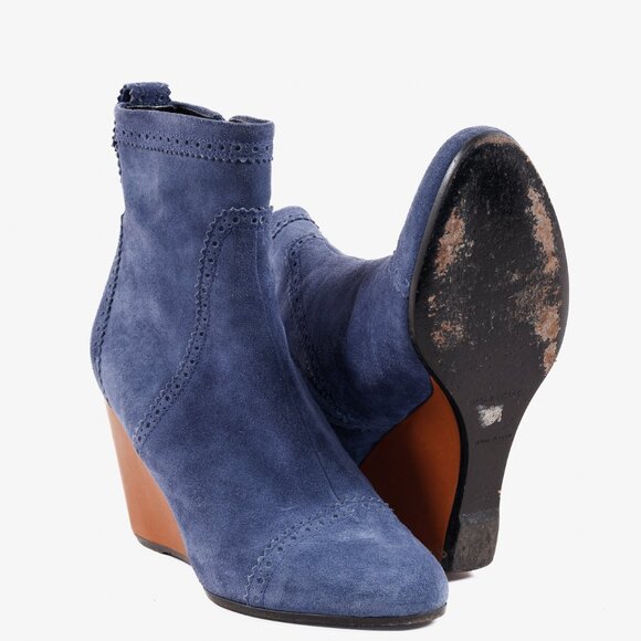 Balenciaga Blue Suede Ankle Boots - Picture 4 of 11